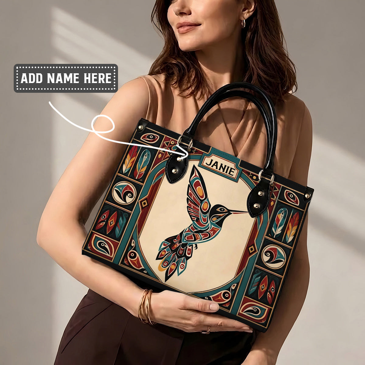 Hummingbird Heritage Flight Personalized Leather Bag