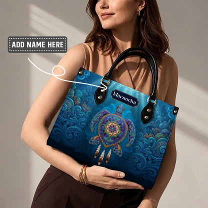 Celestial Turtle Spirit Personalized Leather Bag