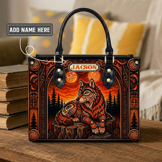 Ember Wolf Legacy Personalized Leather Bag