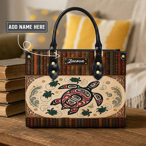 Ocean Turtle Heritage Personalized Leather Bag