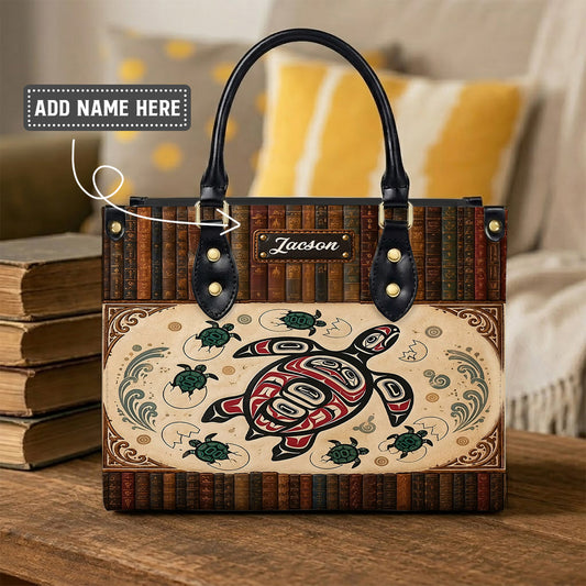 Ocean Turtle Heritage Personalized Leather Bag