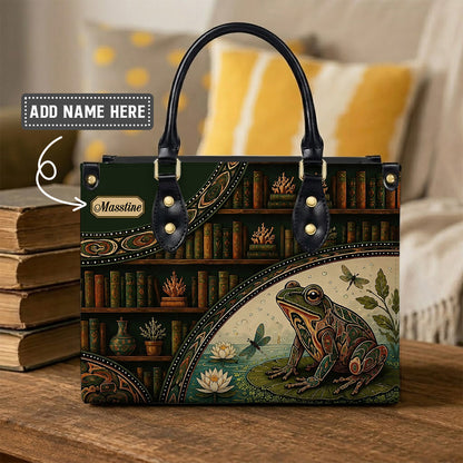Emerald Frog Harmony Personalized Leather Bag