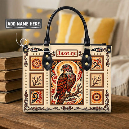 Crimson Hawk Legacy Personalized Leather Bag