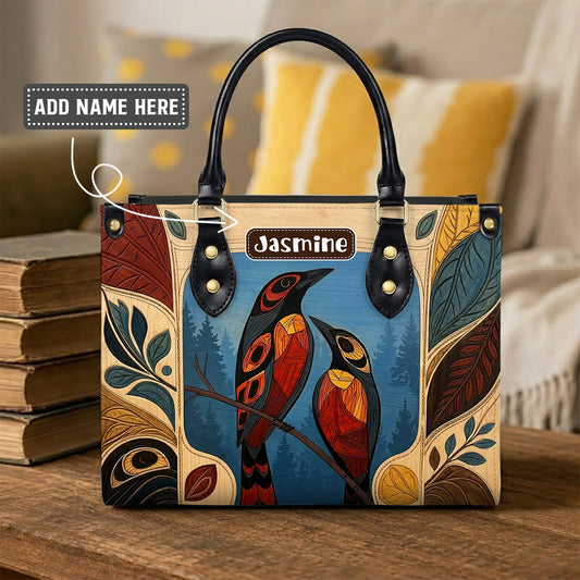 Sacred Bird Spirit Personalized Leather Bag