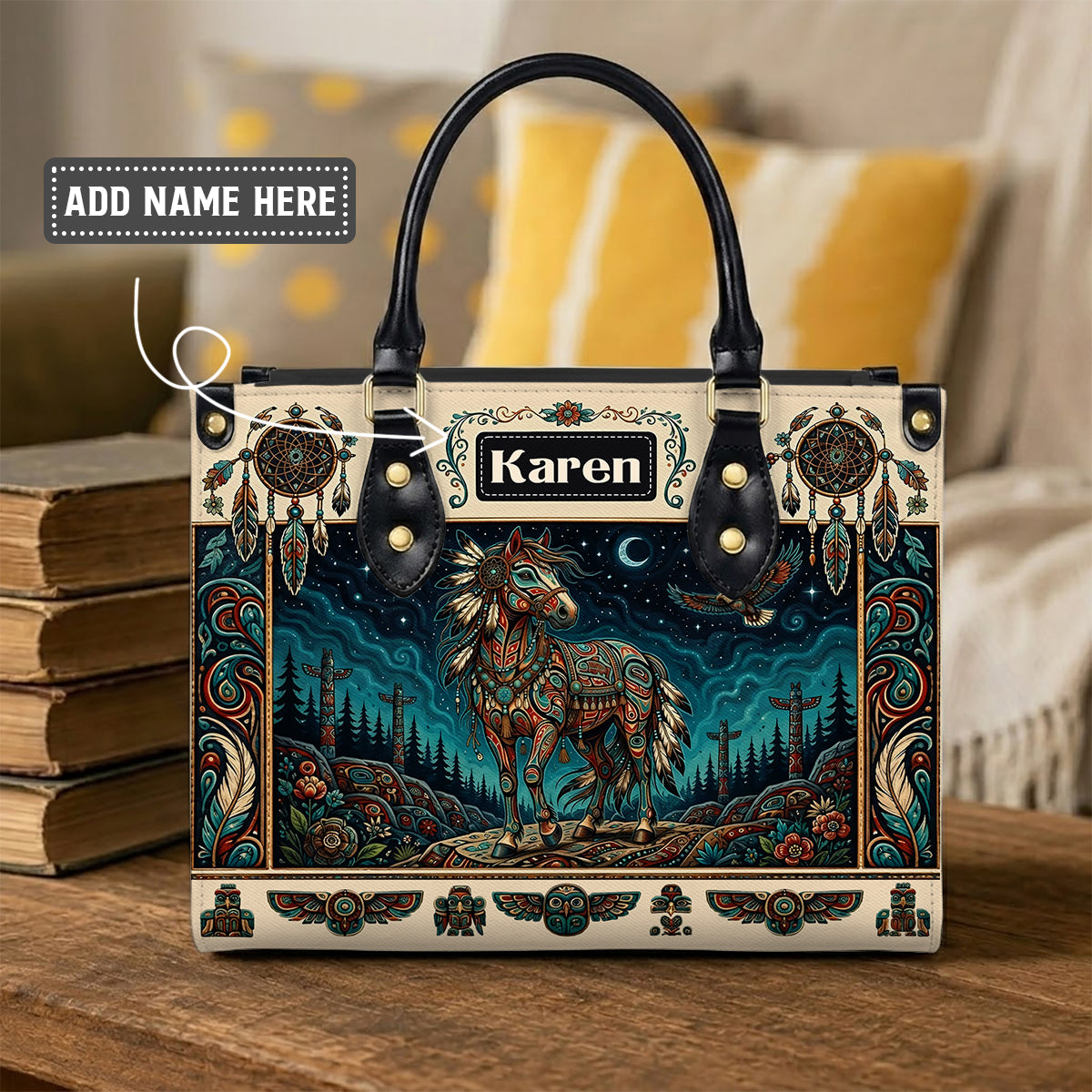 Moonlit Horse Legacy Personalized Leather Bag
