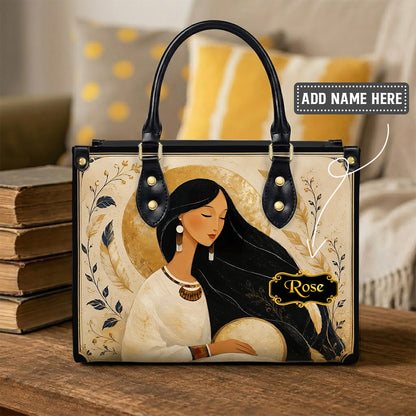 Golden Moon Maiden Personalized Leather Bag
