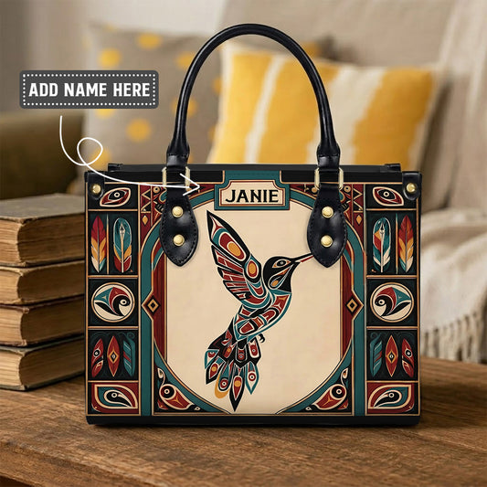 Hummingbird Heritage Flight Personalized Leather Bag