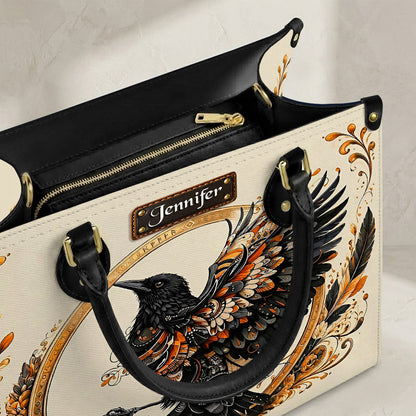 Raven Eternal Wings Personalized Leather Bag