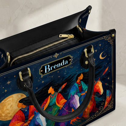 Moonlit Sisters Journey Personalized Leather Bag