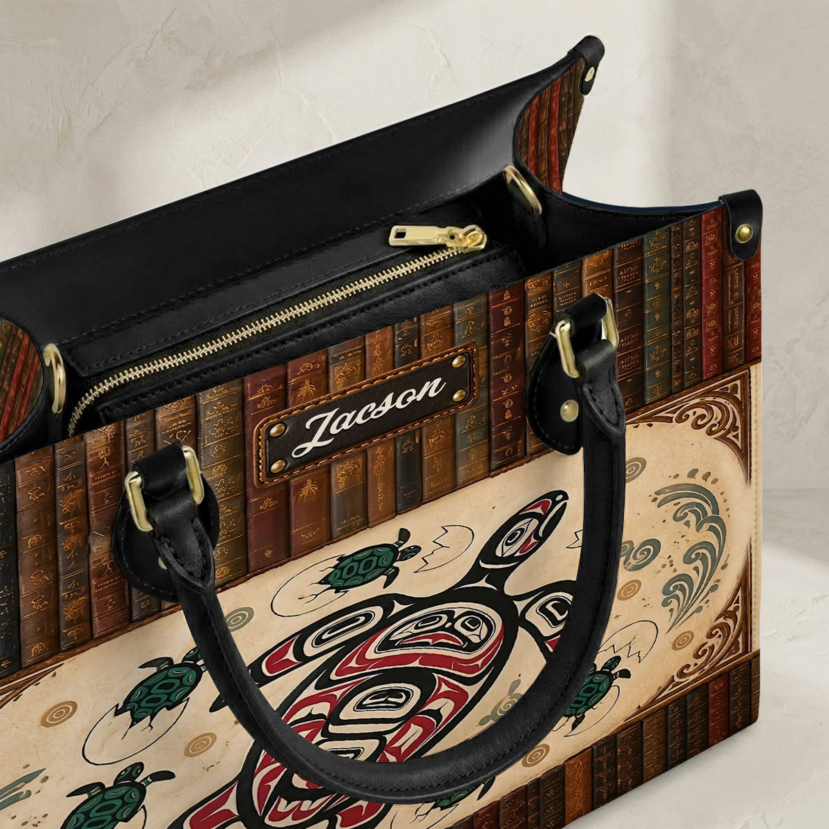 Ocean Turtle Heritage Personalized Leather Bag