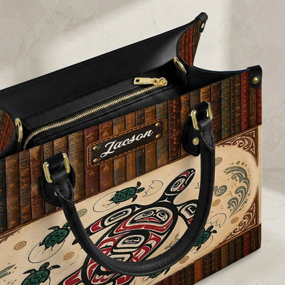 Ocean Turtle Heritage Personalized Leather Bag