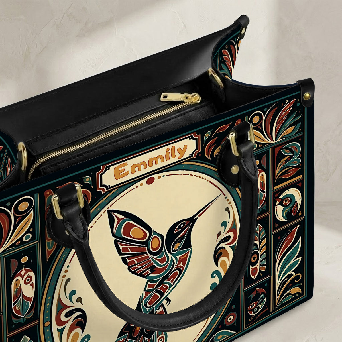 Hummingbird Eternal Grace Personalized Leather Bag