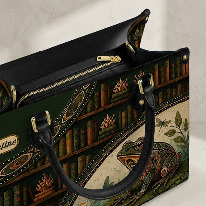 Emerald Frog Harmony Personalized Leather Bag