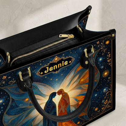 Twin Souls Embrace Personalized Leather Bag