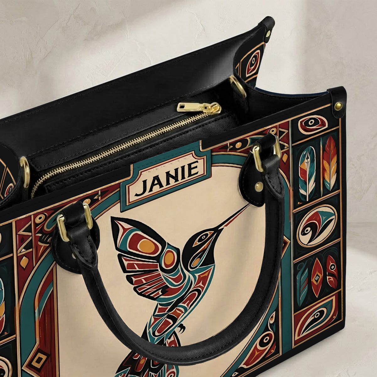 Hummingbird Heritage Flight Personalized Leather Bag