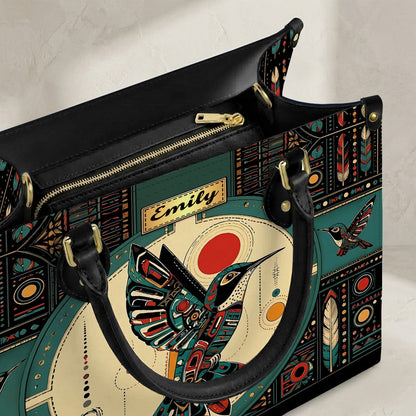 Hummingbird Solar Awakening Personalized Leather Bag