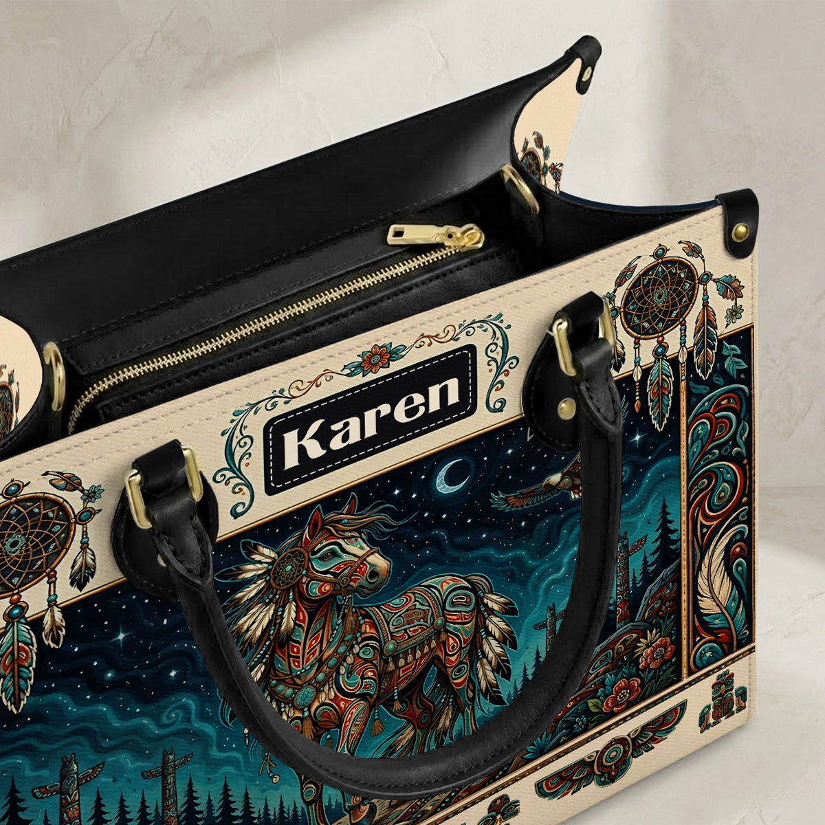 Moonlit Horse Legacy Personalized Leather Bag