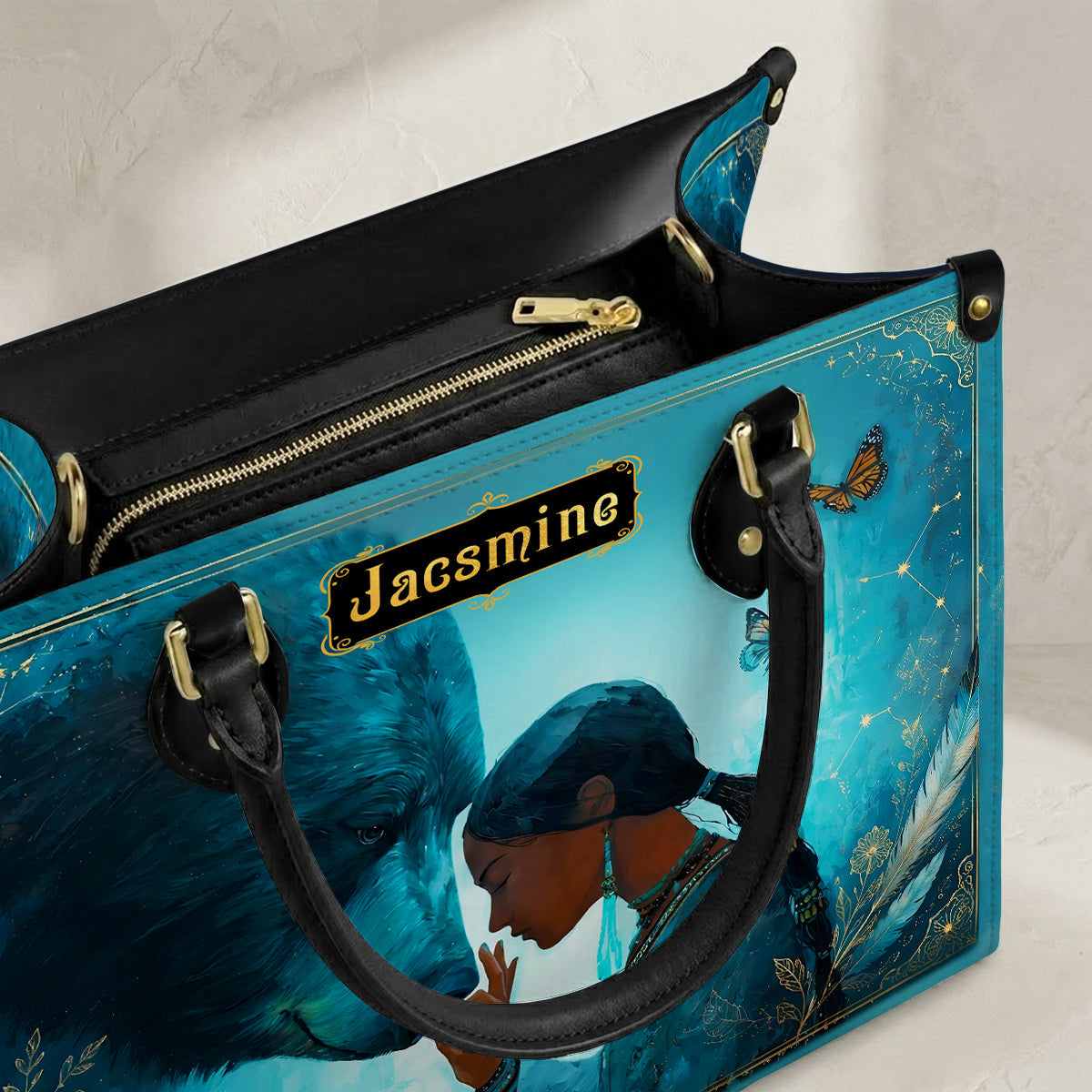 Moonlit Wild Harmony Personalized Leather Bag