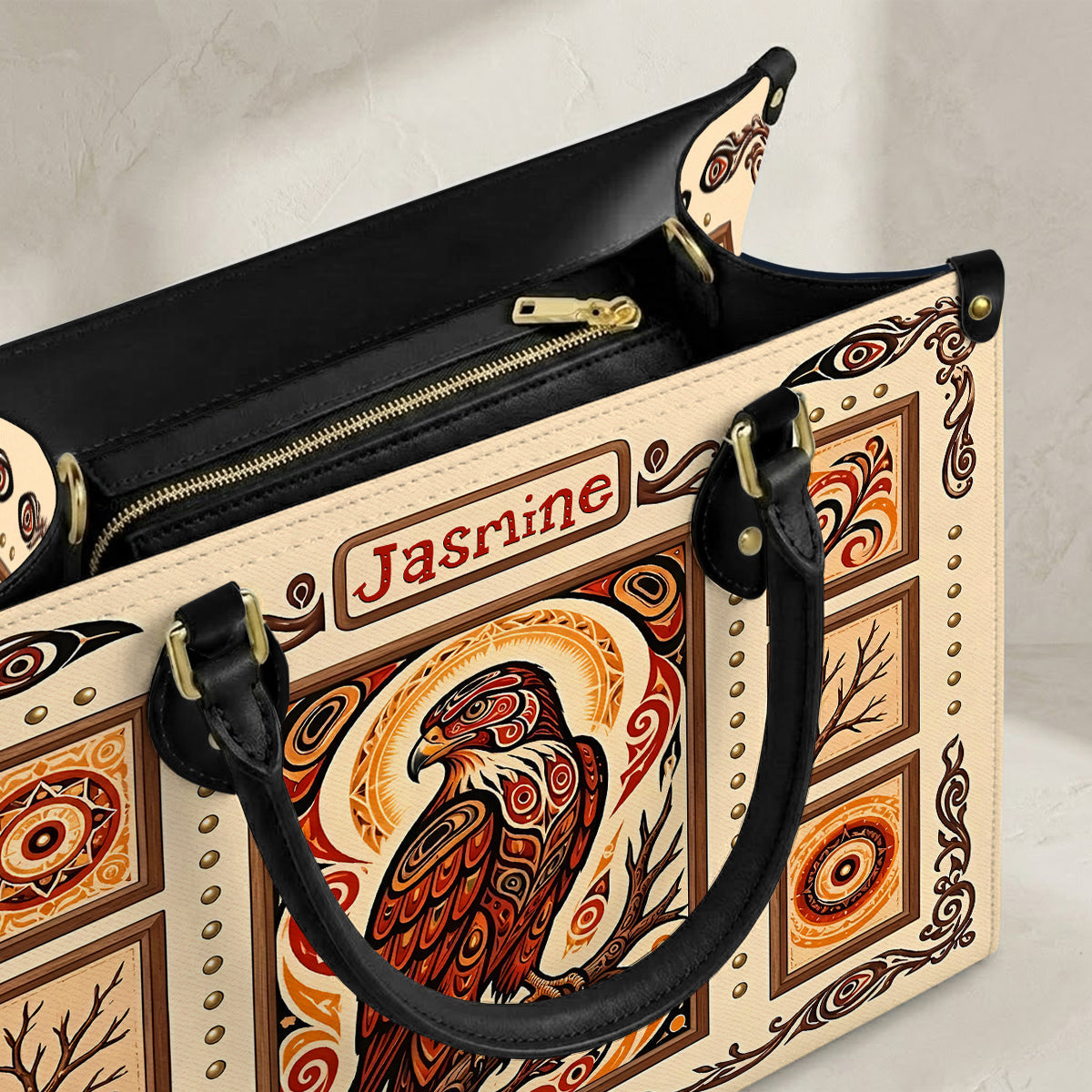 Crimson Hawk Legacy Personalized Leather Bag