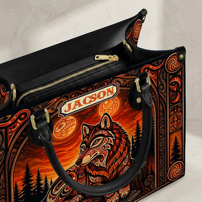 Ember Wolf Legacy Personalized Leather Bag