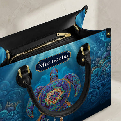 Celestial Turtle Spirit Personalized Leather Bag