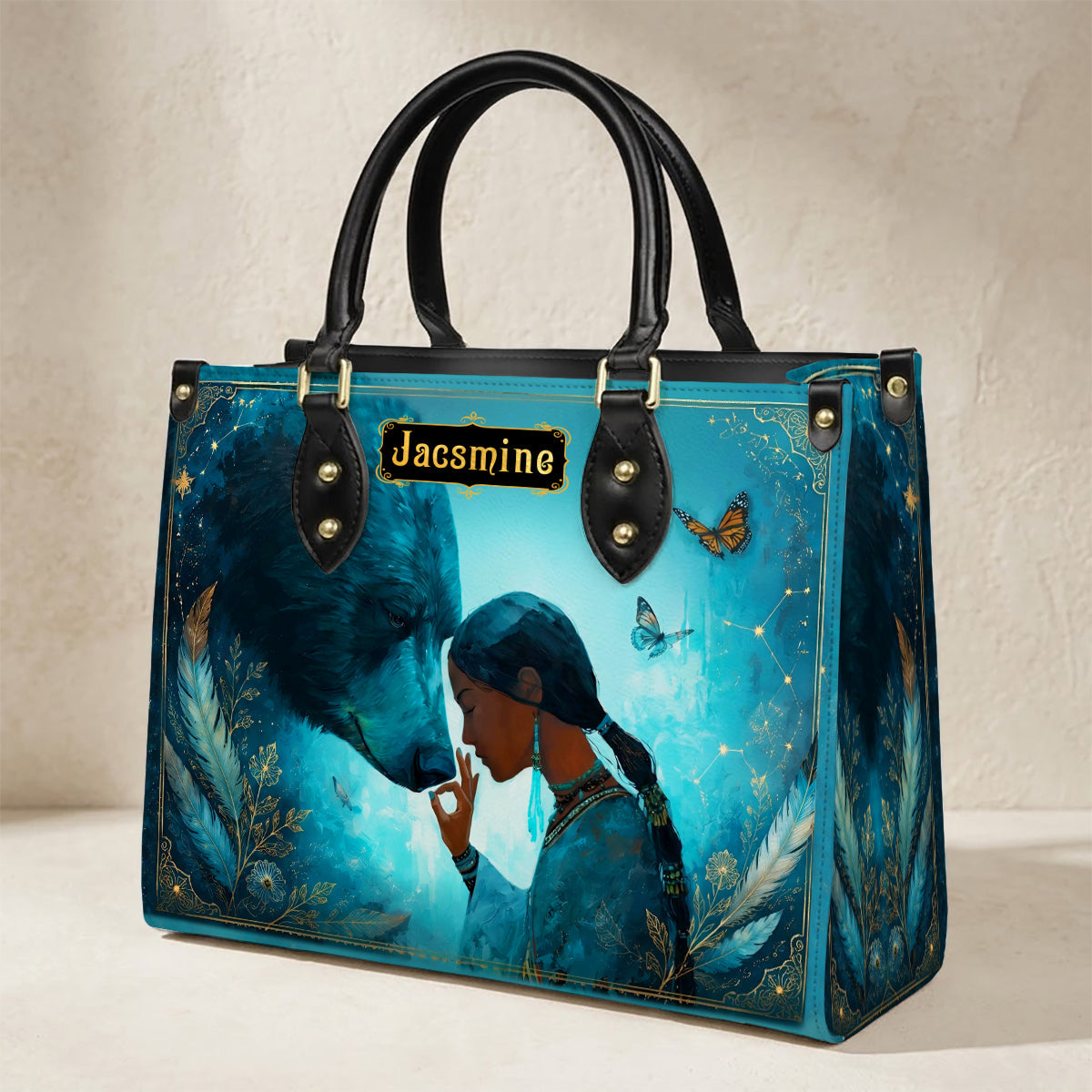 Moonlit Wild Harmony Personalized Leather Bag