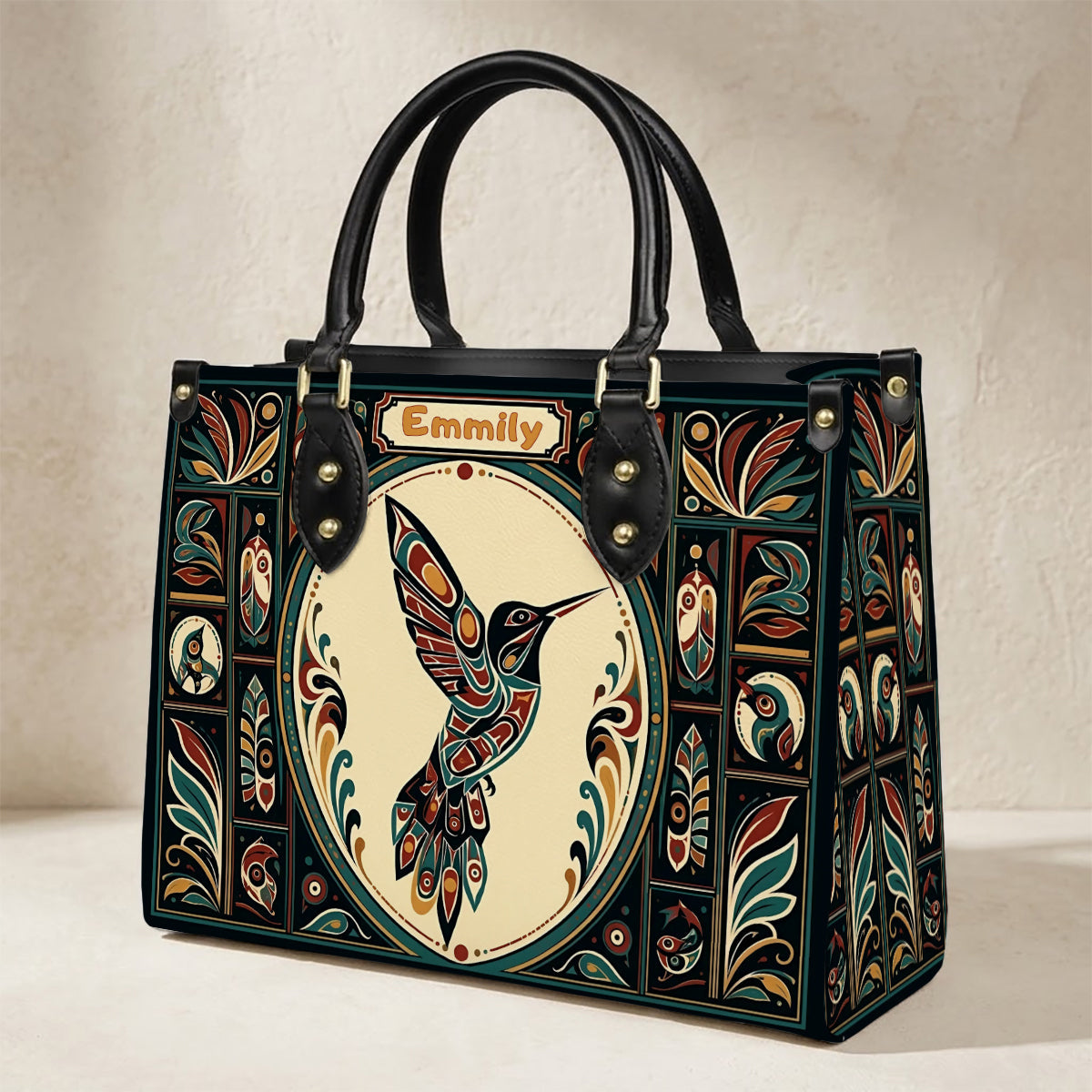 Hummingbird Eternal Grace Personalized Leather Bag