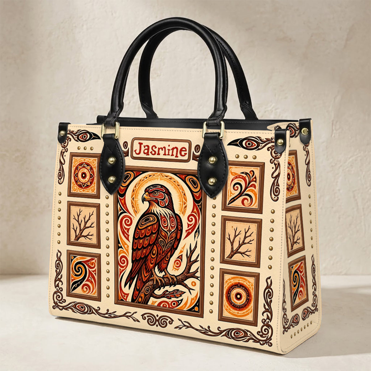 Crimson Hawk Legacy Personalized Leather Bag