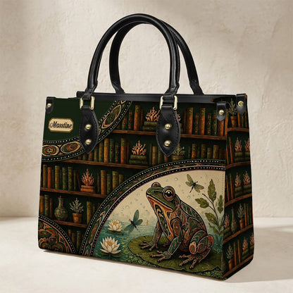 Emerald Frog Harmony Personalized Leather Bag