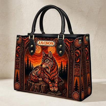 Ember Wolf Legacy Personalized Leather Bag