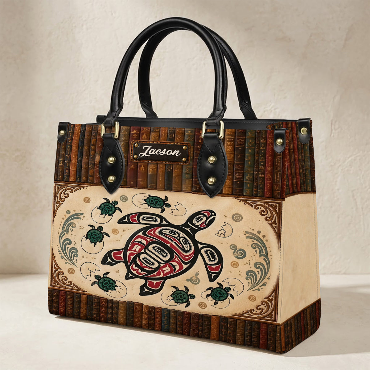Ocean Turtle Heritage Personalized Leather Bag