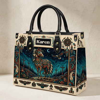 Moonlit Horse Legacy Personalized Leather Bag