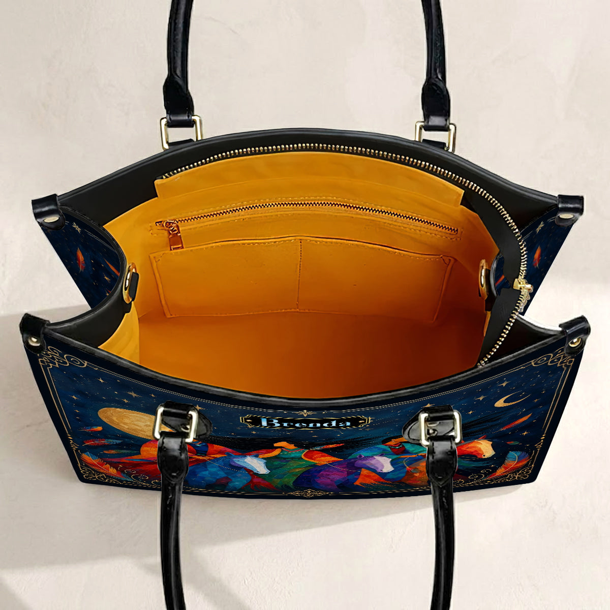 Moonlit Sisters Journey Personalized Leather Bag