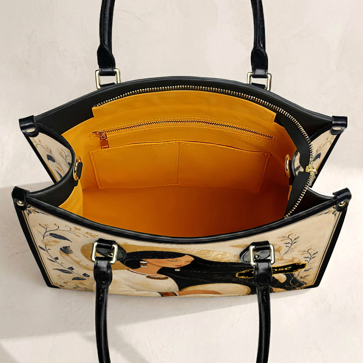Golden Moon Maiden Personalized Leather Bag