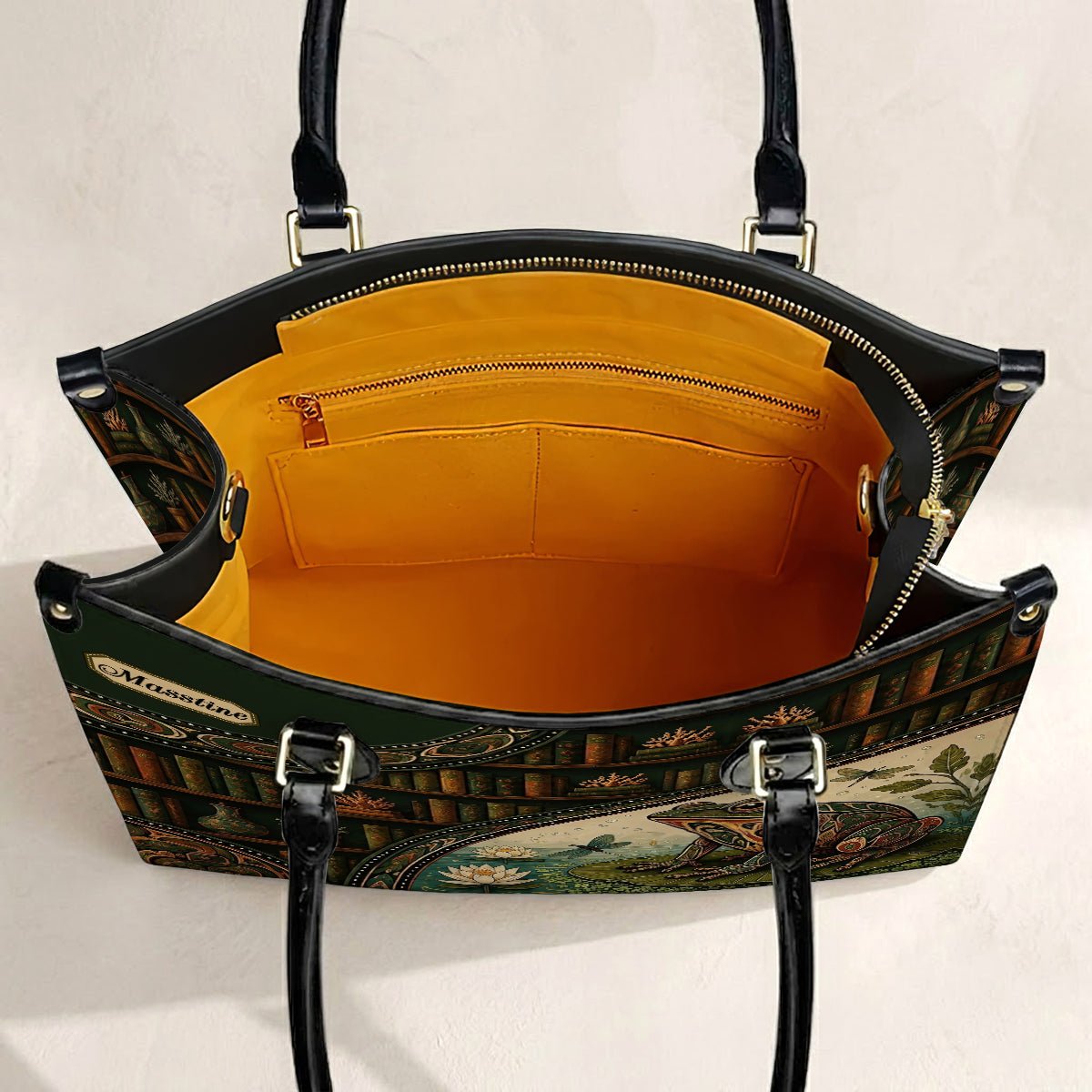 Emerald Frog Harmony Personalized Leather Bag