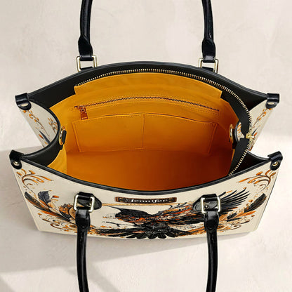 Raven Eternal Wings Personalized Leather Bag