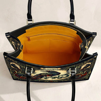 Raven Midnight Wisdom Personalized Leather Bag