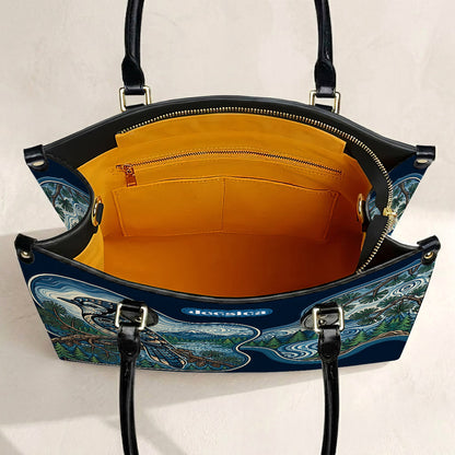 Blue Jay Forest Whispers Personalized Leather Bag