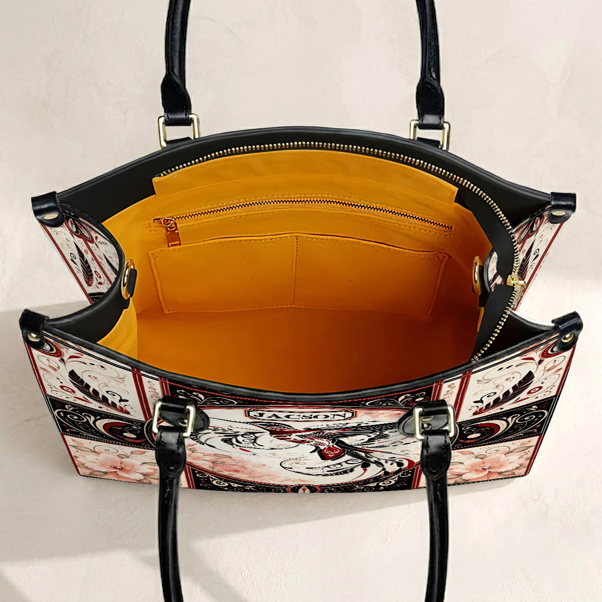 Ruby Hummingbird Elegance Personalized Leather Bag