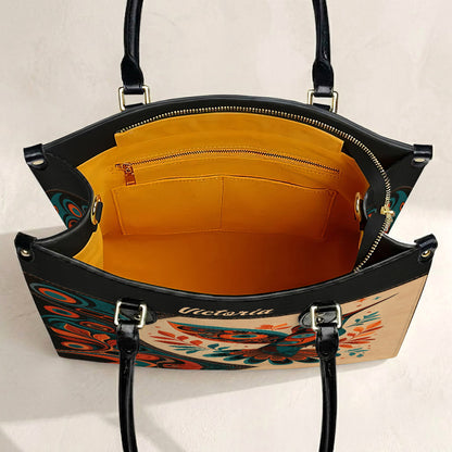 Hummingbird Ember Bloom Personalized Leather Bag