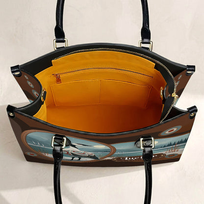 Moonlit Goose Serenity Personalized Leather Bag