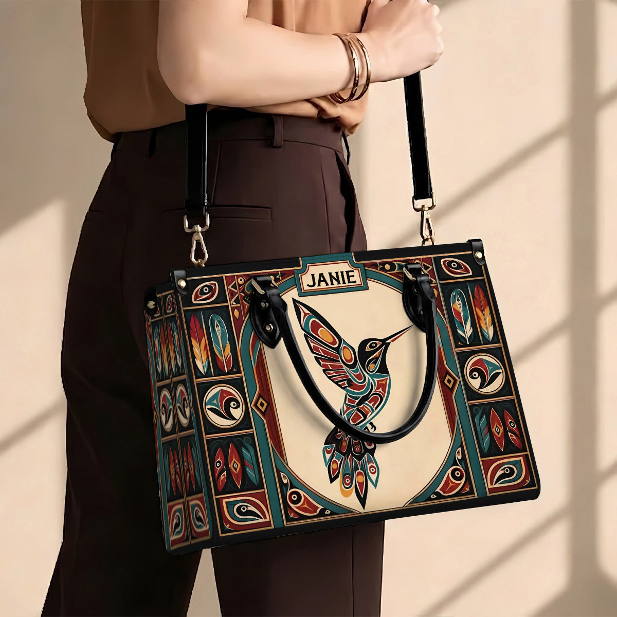 Hummingbird Heritage Flight Personalized Leather Bag