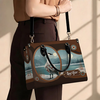 Moonlit Goose Serenity Personalized Leather Bag
