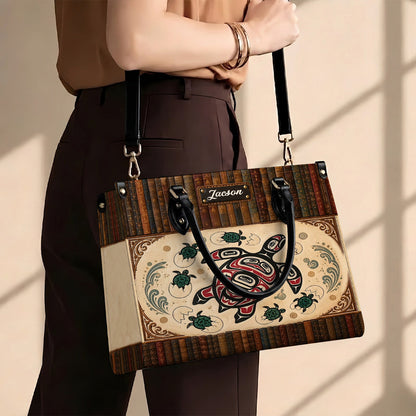 Ocean Turtle Heritage Personalized Leather Bag