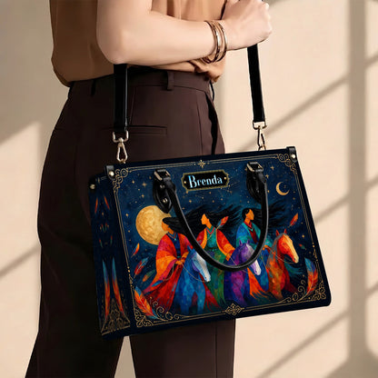Moonlit Sisters Journey Personalized Leather Bag