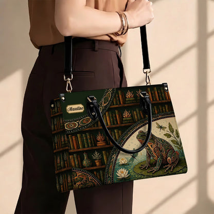 Emerald Frog Harmony Personalized Leather Bag