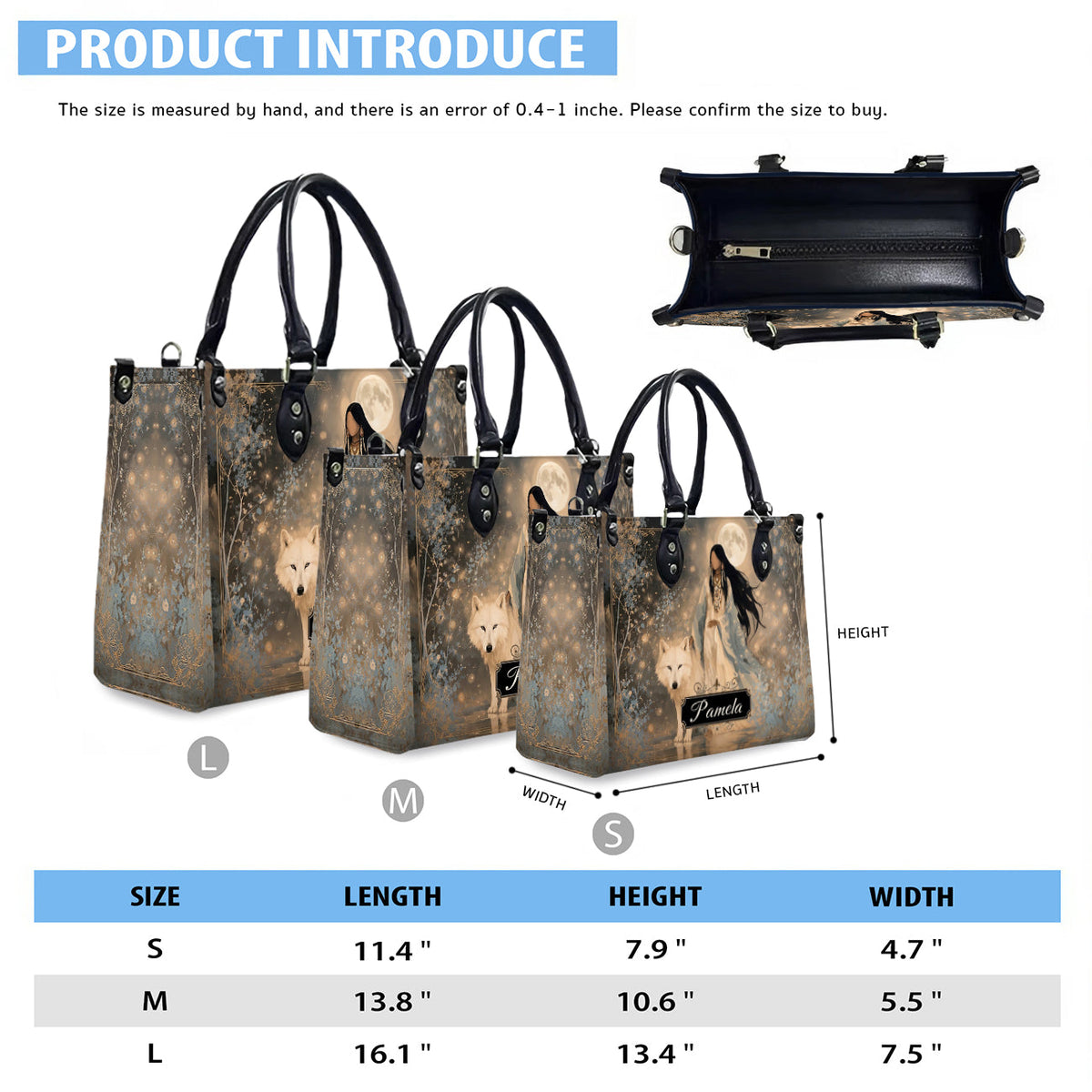 Silver Frost Woman Personalized Leather Bag