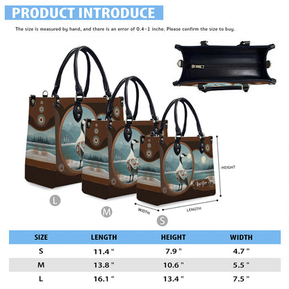 Moonlit Goose Serenity Personalized Leather Bag