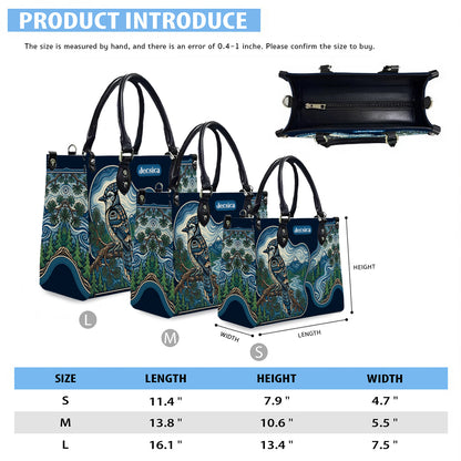Blue Jay Forest Whispers Personalized Leather Bag