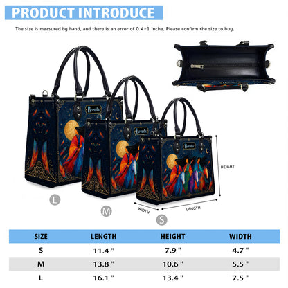 Moonlit Sisters Journey Personalized Leather Bag